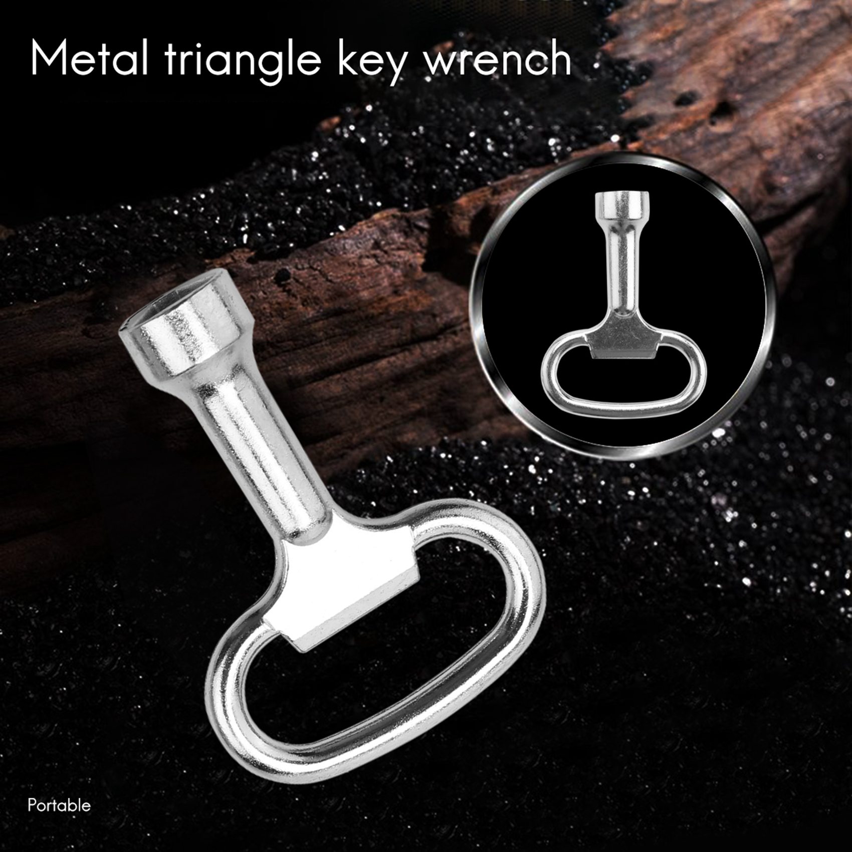 Key slot for bolt Triple-cornered Triangular metal panel 8 mm x 2. 