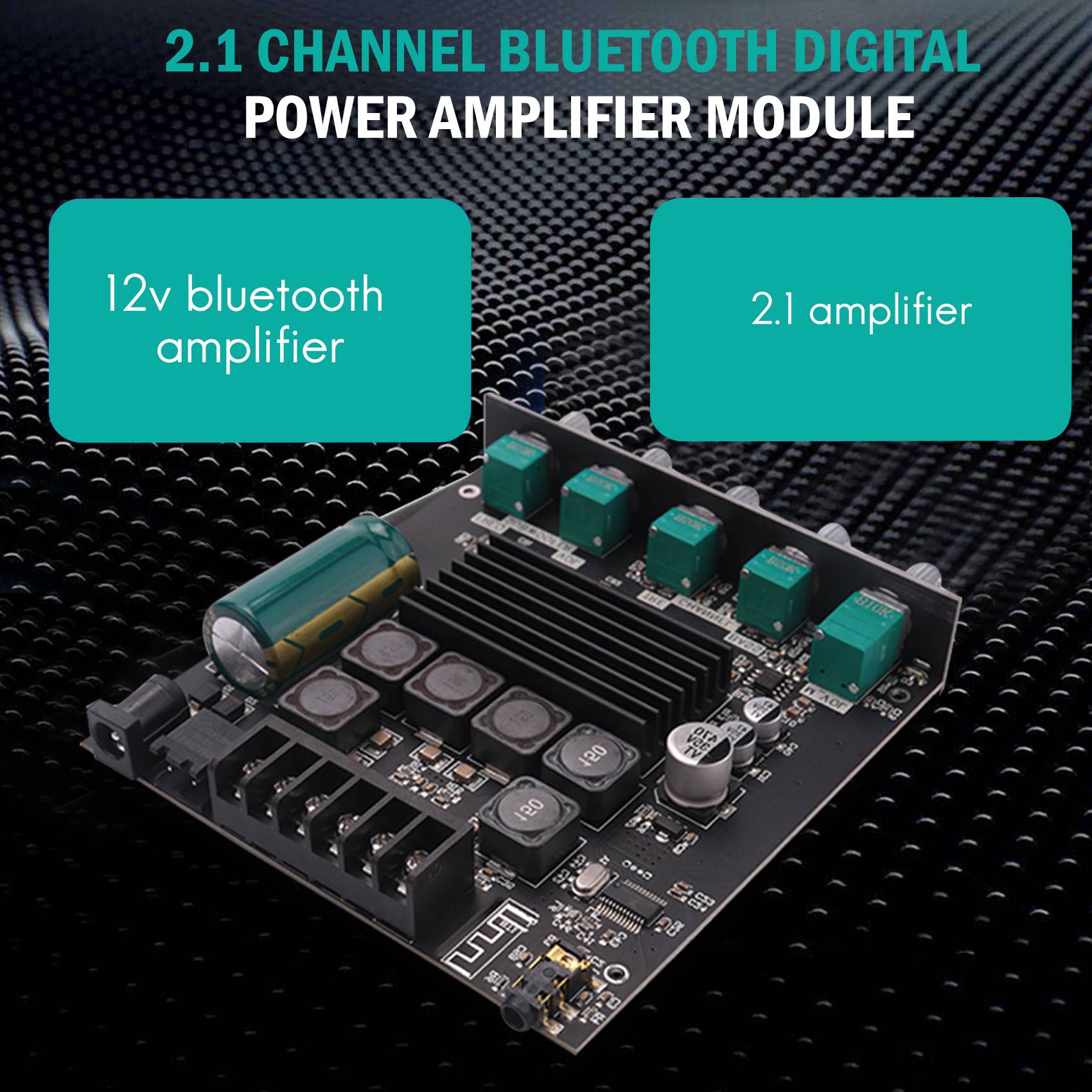 Bluetooth Amplifier Board HiFi Stereo 2.1 TPA3116D2 50WX2+100W 12V-24V Audio Power Amplifier Module. 