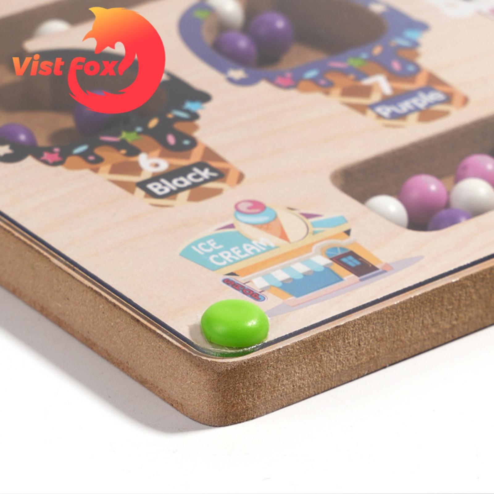 Bead Counting Board Game Intertive Educational Toy for Kids Magnetic Bead Maze Board Game with Ice Cream Dinosaur Vegele Fruit Sorting Counting tivities Magnetic Maze Board. 