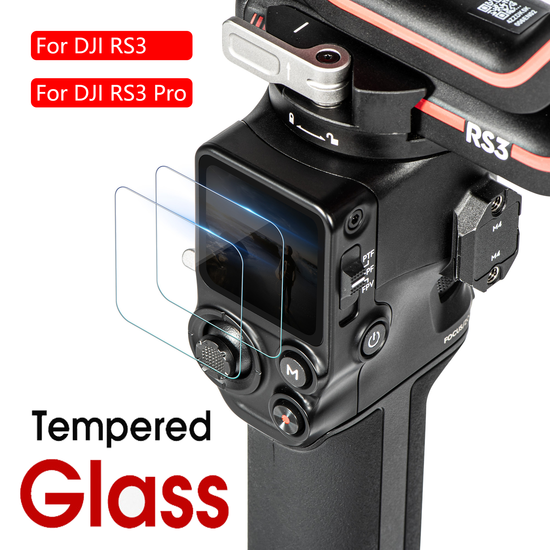 For DJI RS3 Camera Handheld Gimbal Stabilizer Tempered Glass Screen Protectors Clear Anti-scratch Films For DJI RS3 Pro