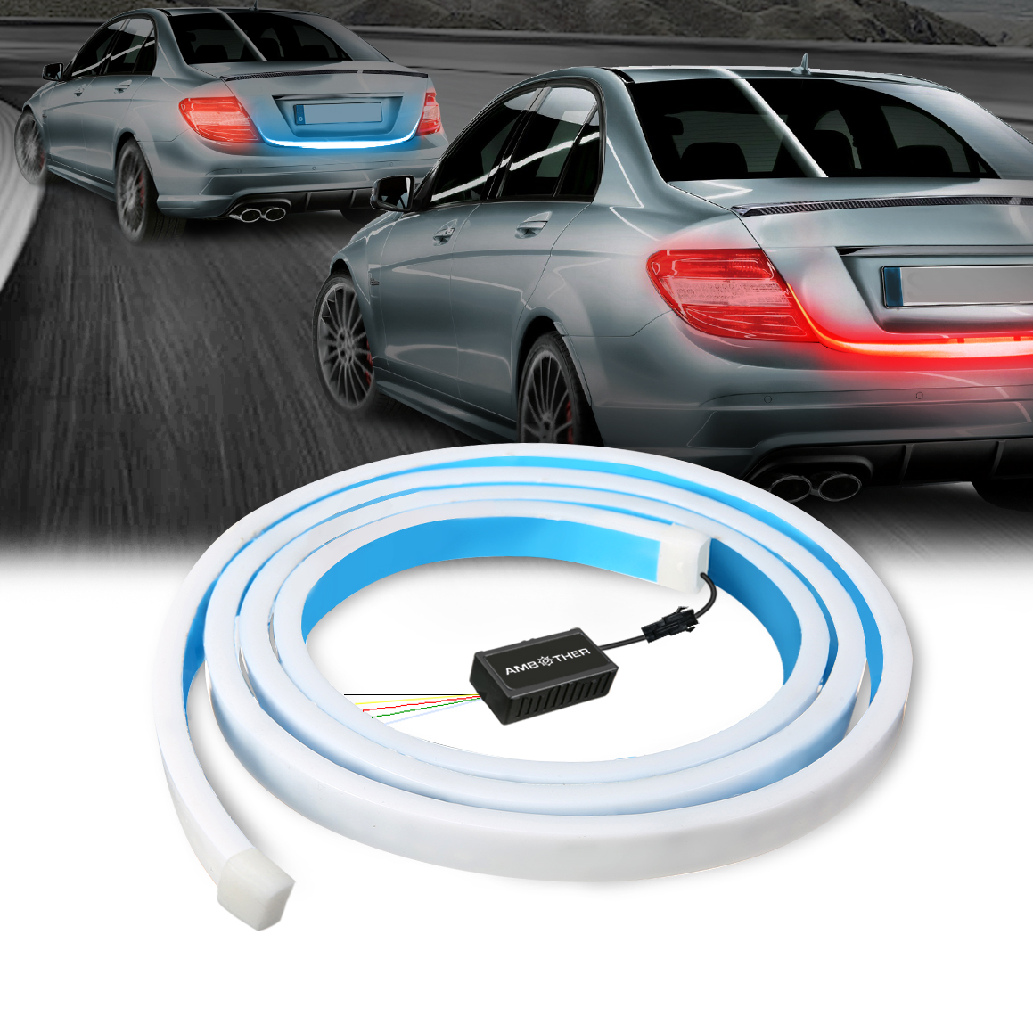 Common Car Running Brake Reverse Signal LED Tail Tal Light Bar Strip Truck. 