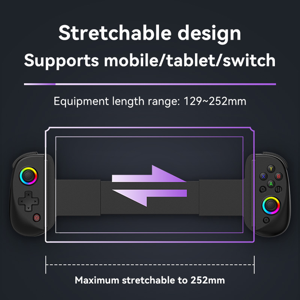 Qiunery D8 Wireless Stretching Extendable Game Console Telescopic Game Controller 20 Hours Playing Life Compatible For IPhone Android Phones Switch Console. 