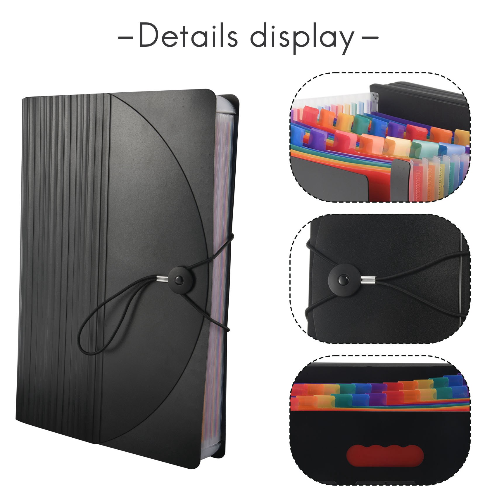 24 Compartments Document Folder, Sorting Folder with Lid, Expandable File Folder, Document Organizer for Filing. 