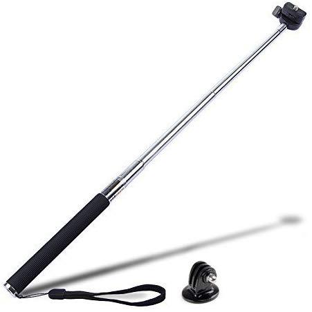 Extendable Selfie Stick Handheld Telescopic Monopod Tripod Mount Compatible with Gopro Hero 7 6 5 AKASO EK7000 Brave 4 V50 APEMAN Crosstour Campark 4k Waterproof Action Outdoor Camera