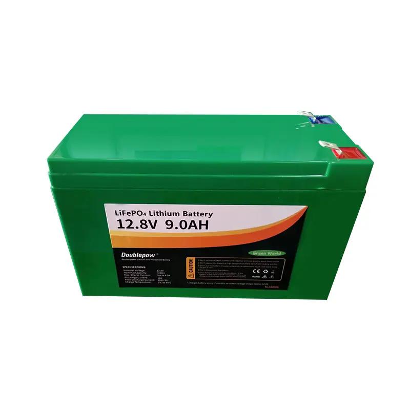 Doublepow 12.8V-9Ah 4S Lithium Iron Phosphate (LiFePO4) Battery Cell 2000 Cycles for DC Solar Fan & Computer UPS (600VA max) - 1 Piece. 