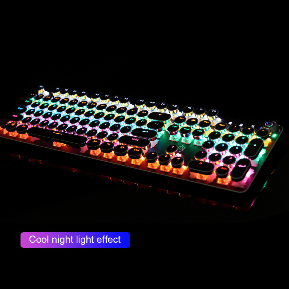 Knob Luminous Mechanical Keyboard Eating Chicken Computer Game Keyboard Computer Game E-element mechanical. 