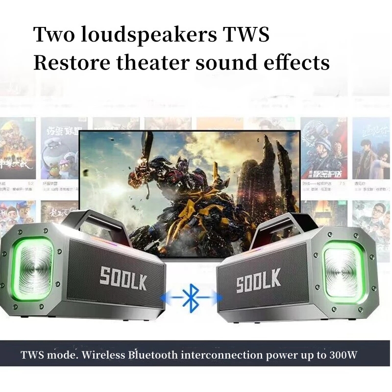 SODLK 150W Big Power Portable TWS Subwoofer Waterproof Sound Column Wireless NFC Bluetooth Speaker Outdoor Mobile Power Supply. 