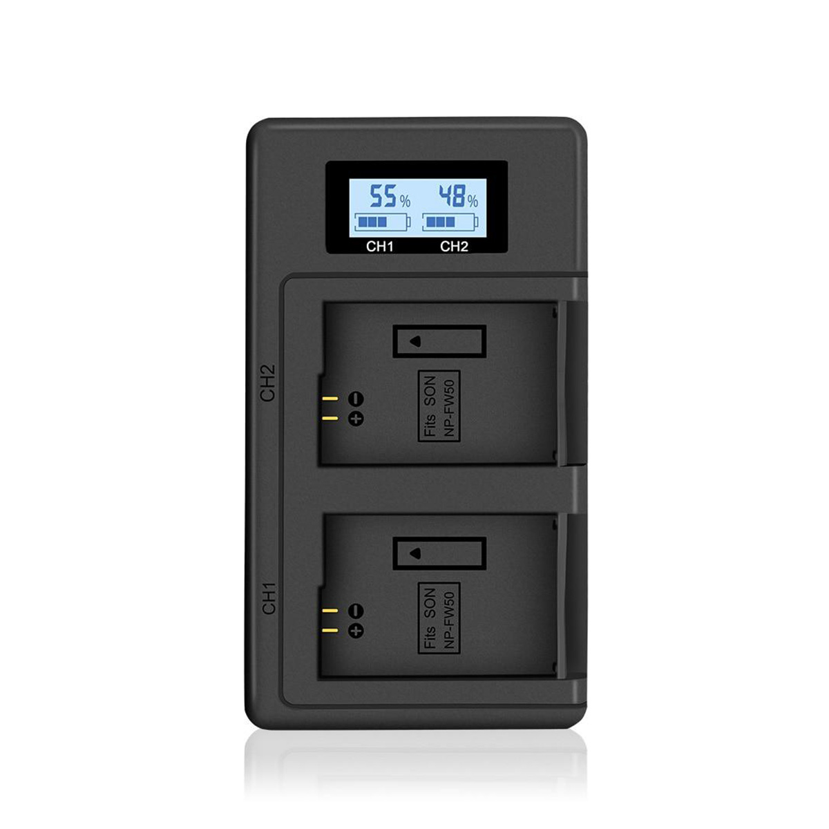 FirstPower NP-FW50 Battery 2-Pack and Dual USB Charger for Sony A6000 A6300 A6500 A7 A7II A7RII A7SII A7S A7S2 A7R A7R2 A5100 A5000 RX10 RX10II