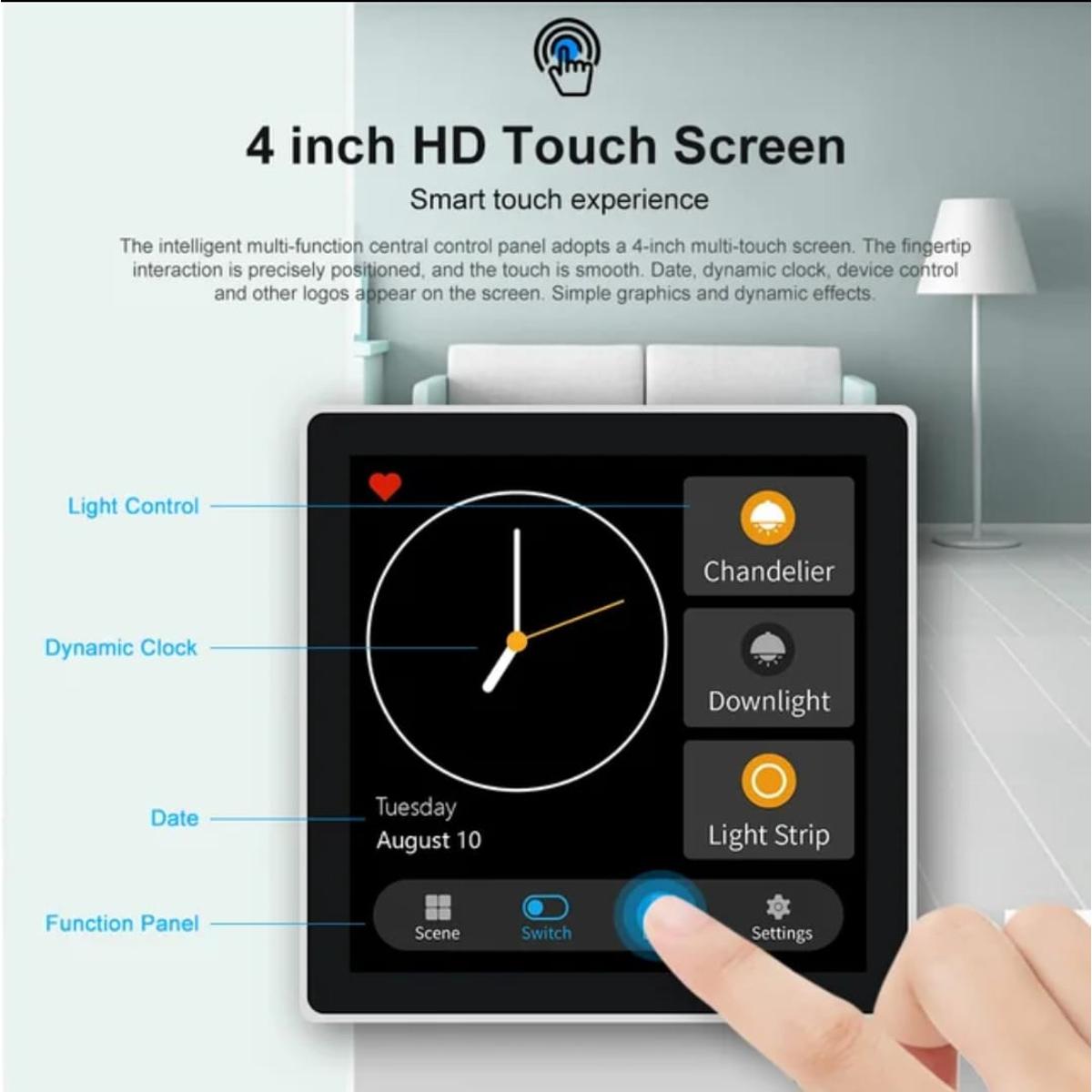 Zigbee 4 Inch Smart Wall Switch & Scene Panel