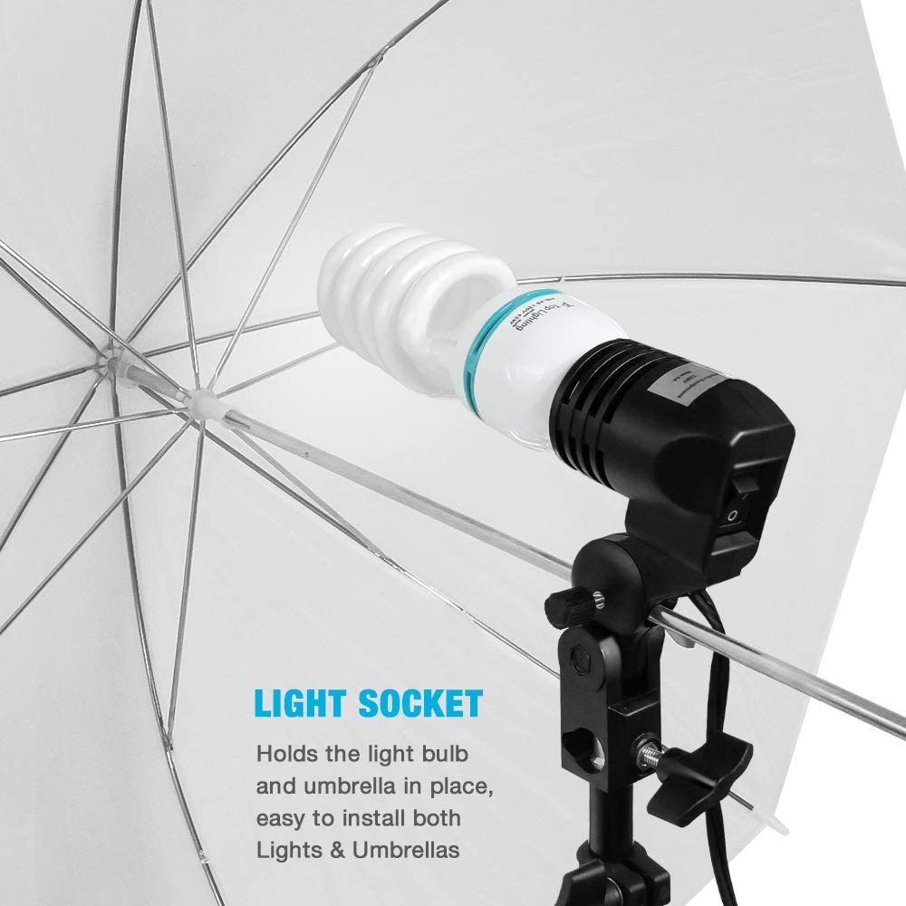 Single Studio Light Holder, Umbrella, and Light Stand Kit. 