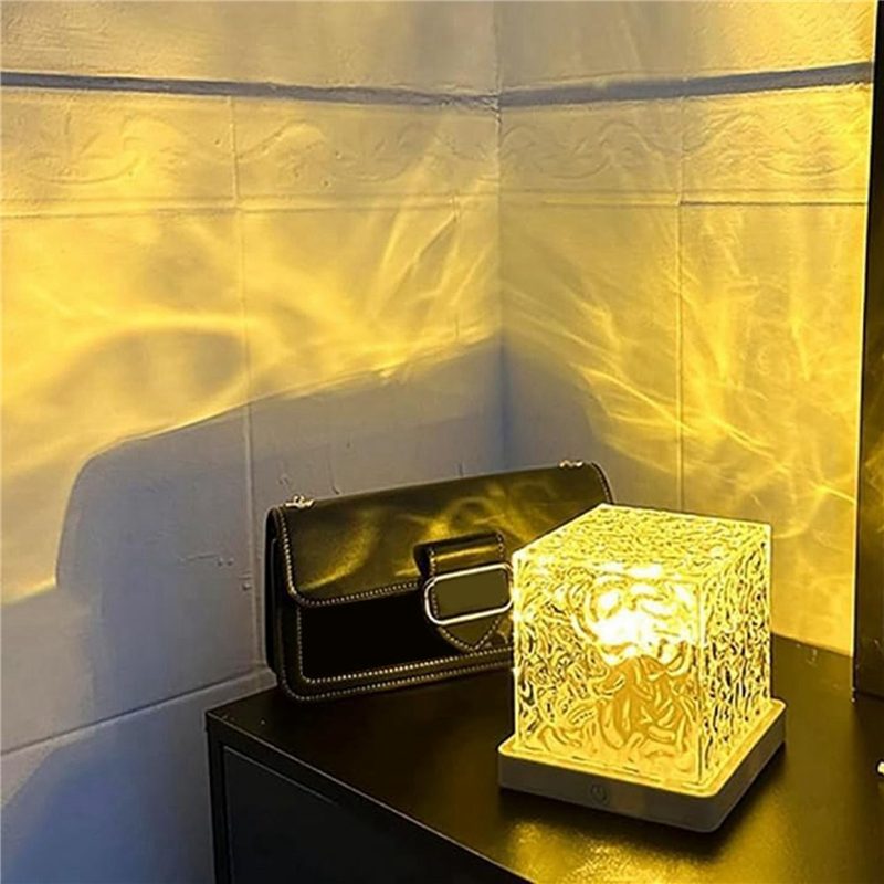 2X Northern Lights Lamp,Wave-Cube Lamp, Projector,16 Color Water Wave Effect Lights for Bedroom-C. 