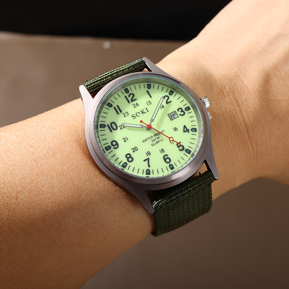 Fashion SOKI Brand High-quality Canvas Clothing Men's Watch Casual Fashion Gift Calendar Men's Watch. 