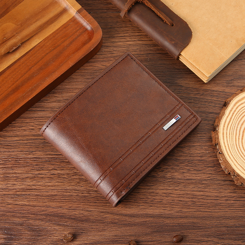 Men’s Retro Pu Leather Wallets Small Money Clips Coin Purses Slim Large Capacity Male Casual Multi Card Slot Card Holders