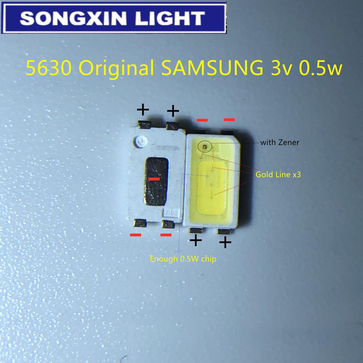 【happy one】200pcs FOR SAMSUNG High Power 5630 LED Television Backlit Diode SMD 5630 LCD 0.5W 3V Cool White TV Backlight