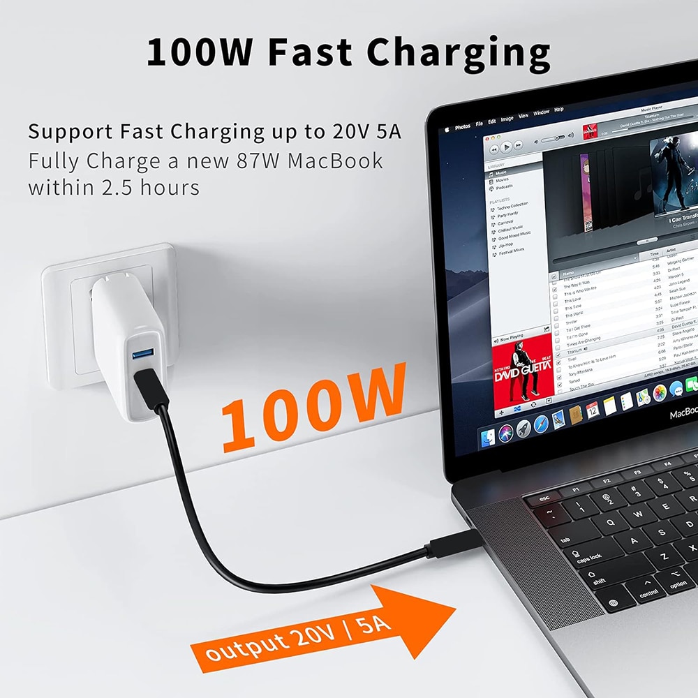USB C Cable with USB-A Adapter Dongle Short USB 3.1 Gen.2 10Gbps Short Hybrid 2-in-1 Type C Cable for SanDisk Portable SSD Macs. 