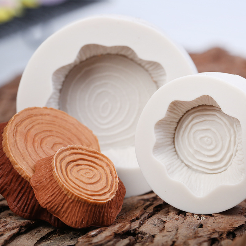 【LuckyBabyFans Store】2pcs/set Silicone Tree Stump Texture Line Cupcake Cake Decorating Tool Chocolate Clay Moulds Fondant Cake Making Tools