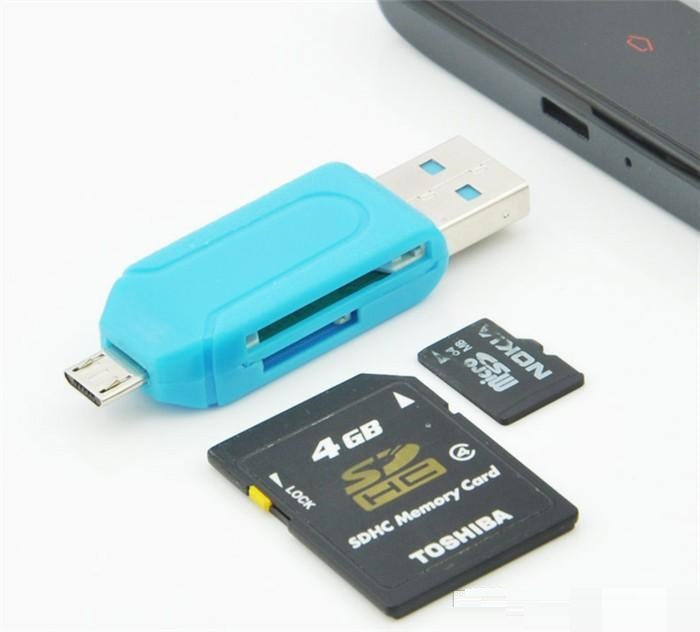 USB 2.0 OTG Memory Card Reader for Android, PC, Laptop. 