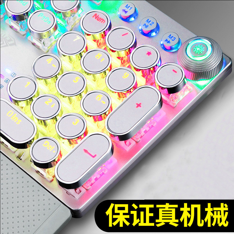 Tarantula F2058 Mechanic Chicken Keyboard Black and Blue Axis Mesh Jia Home Punk Game Hand Holder Mechanical Keyboard. 