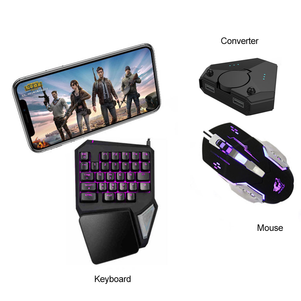 Keyboard Mouse Adapter Bluetooth 5.0 Android PUBG Controller Gaming Keyboard Mouse Converter For IOS iPad to PC. 