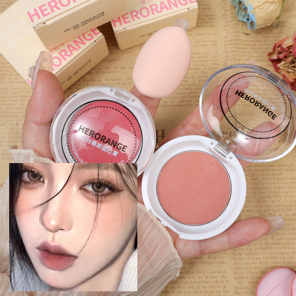 Mochi Poke Cheek Red Mud Natural Matte Soft Mist Monochrome Expanded Color Blush Paste. 