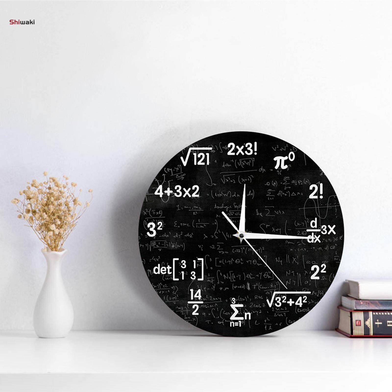 Chemical Elements Math Wall Clock - Wall Clock Silent Non Ticking Wall Art Decors for. 