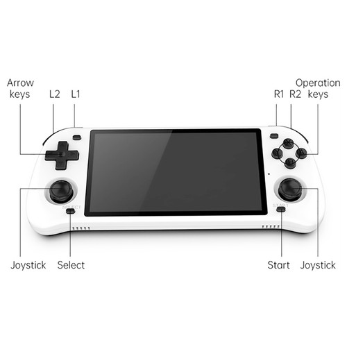 Powkiddy RGB10 Max2 64GB Retro Game Console, 5.0 Inch IPS Screen, WiFi Bluetooth, EE4.3 Open Source, RK3326, 3D Rocker, 6H Battery Life, N64 NEOGEO CPS FBA MD PS1 GBA NDS NGP FC SFC Simulators, White. 