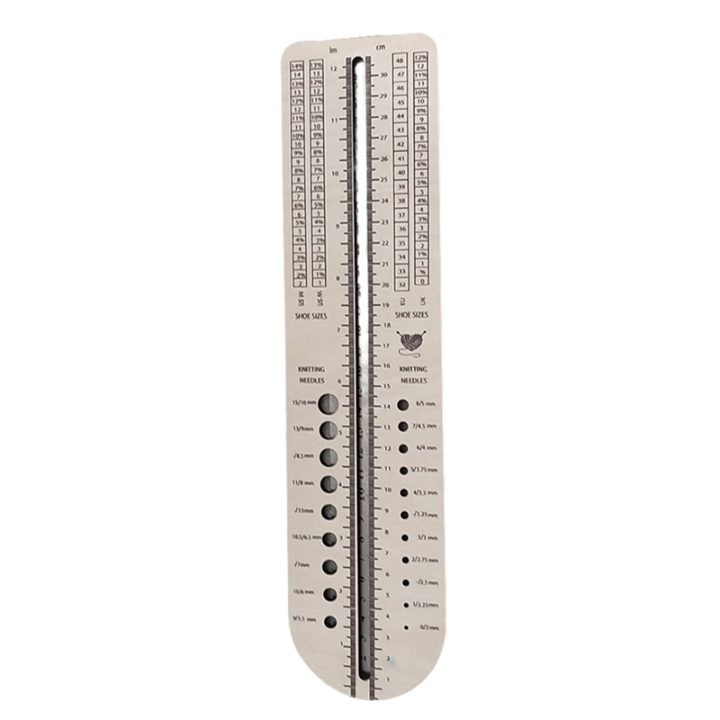 Multi-Functional Sock Ruler for Knitting Wooden Sock Knitting Needle Gauge, Oval Rectangle Yarn Wrap Guide Board