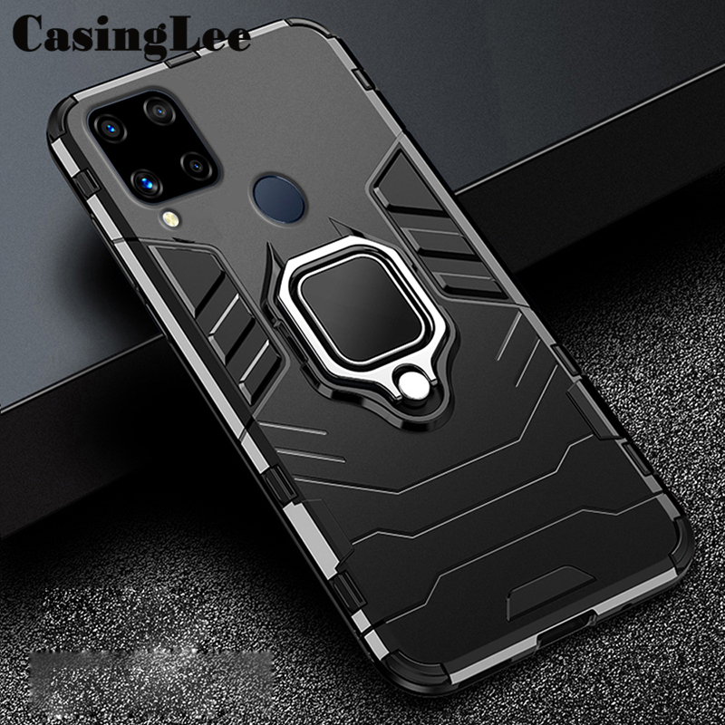Protect cover shockproof armor stand case for realme C25/realme c25s with Holder ring phone cases for realme C25/realme c25s car magnet phone case
