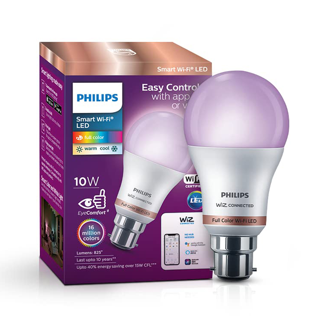 PHILIPS 10W Smart LED Bulb, Wiz Wi-Fi Enabled, Compatible with Amazon Alexa and Google Assistant. 