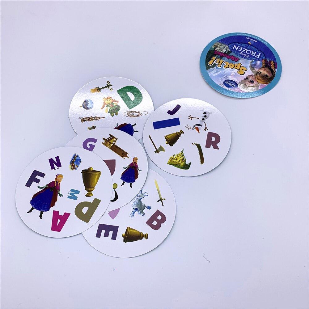 【happy one】It Disney Frozen ELSA Puzzle Dobble card game table Board Game For Kids Spot Games Children education toys. 