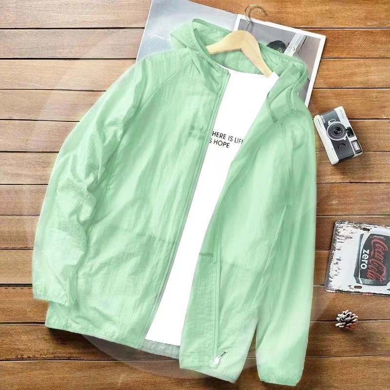 Summer anti-UV Sun Protection Skin Coats Men Ultra-Light Sportswear Hooded Outwear Men suncreen Casual Jackets Running Clothing. 