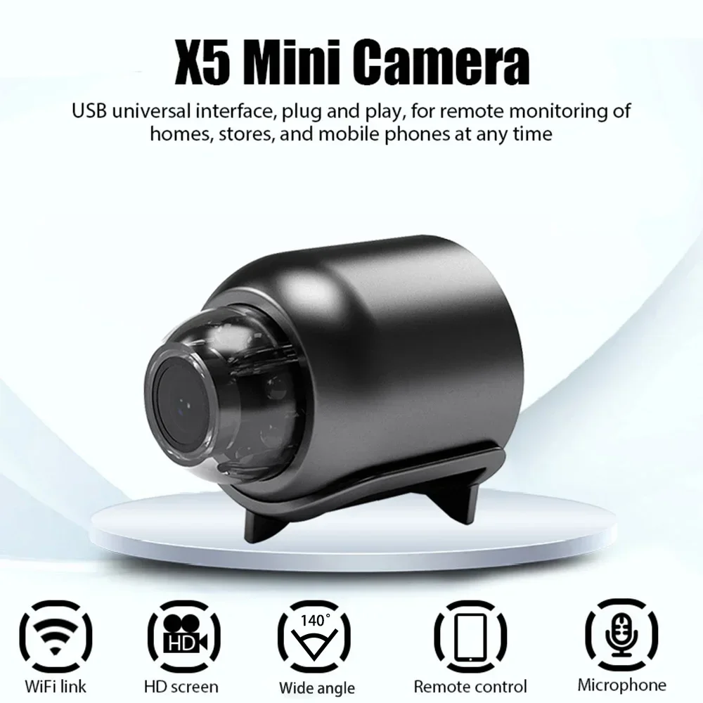 HD Mini Camera WiFi Portable Indoor Smart Home Security Cam Night Vision Motion Detection Camcorder Surveillance Recorder. 
