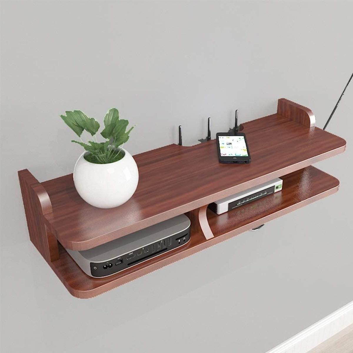 Floating Shelves Wall Mount TV Stand Shelf Hanging Media Console Entertainment Storage Shelf Set Top Box Stand Wi-Fi Router Storage