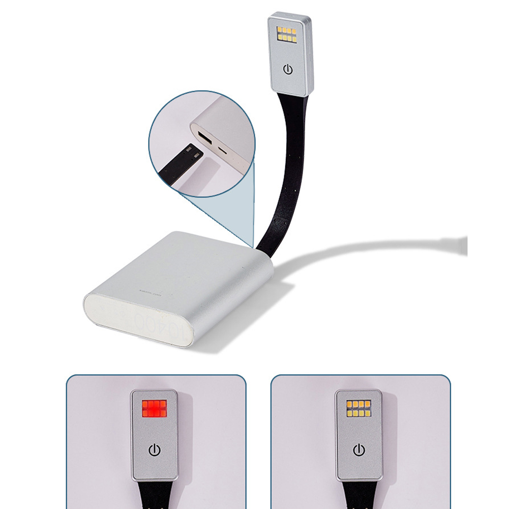 Qiunery LED Reading Light With Clamp, Button Switch USB Rechargeable Book Clip Light, 50 Lumens, 3000K/4500K/5500K Color Temperature Book Light Lamp For Office. 