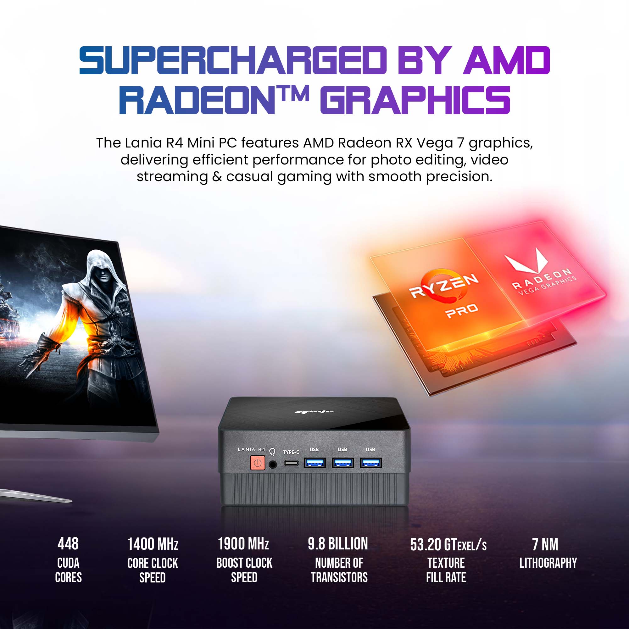 Qbits Lania R4 AMD Ryzen 7 4800H 8GB DDR4 RAM 3200MHz 1TB Western Digital M.2 NVMe SSD. 