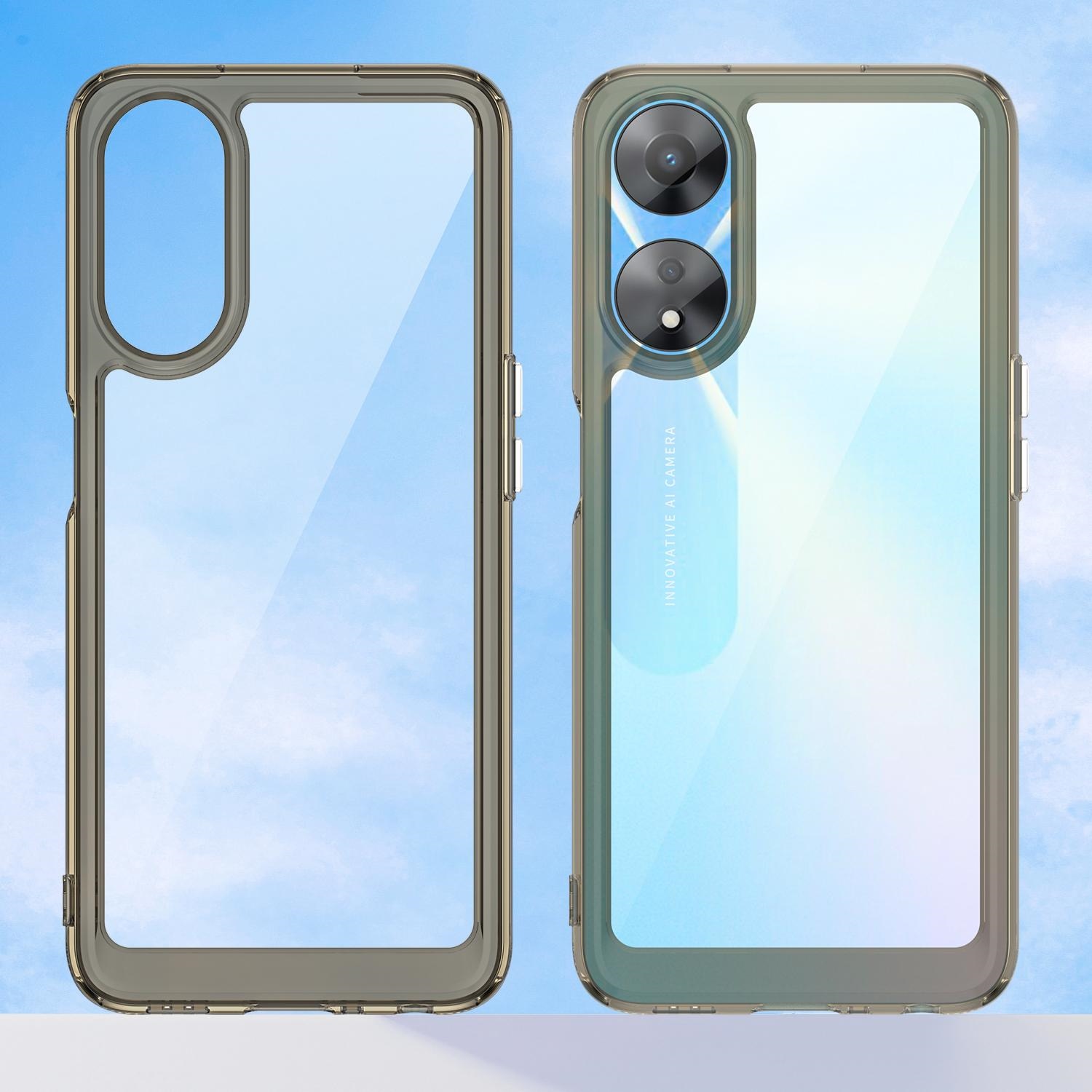 tzmar for OPPO A58X 5G Candy Color Hard Case Transparent Shockproof Back Phone Cover