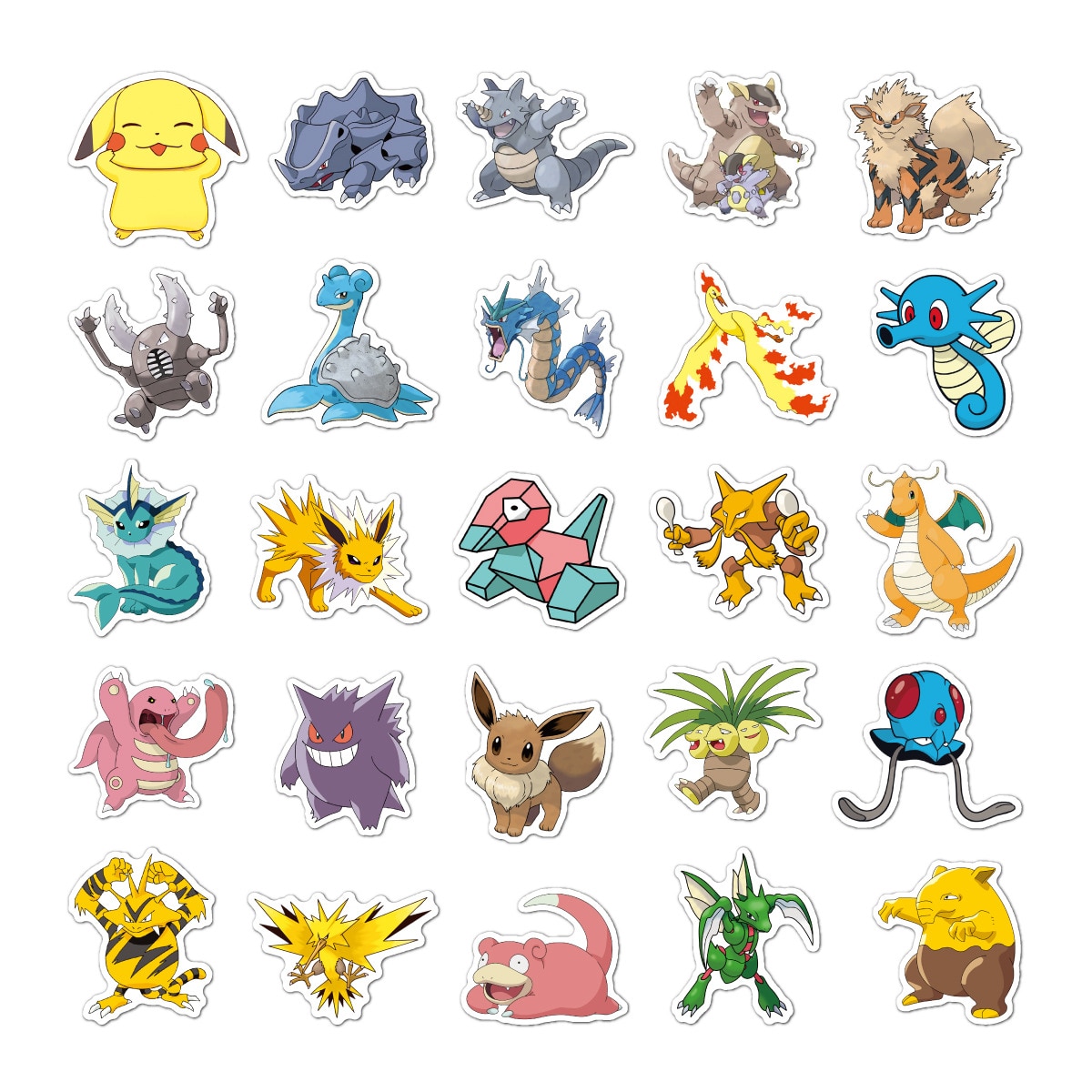 【happy one】Cartoon Anime Pokemon Kawaii Pikachu Stikers Bicycle Guitar Laptop Kids Waterproof stikers Toys. 