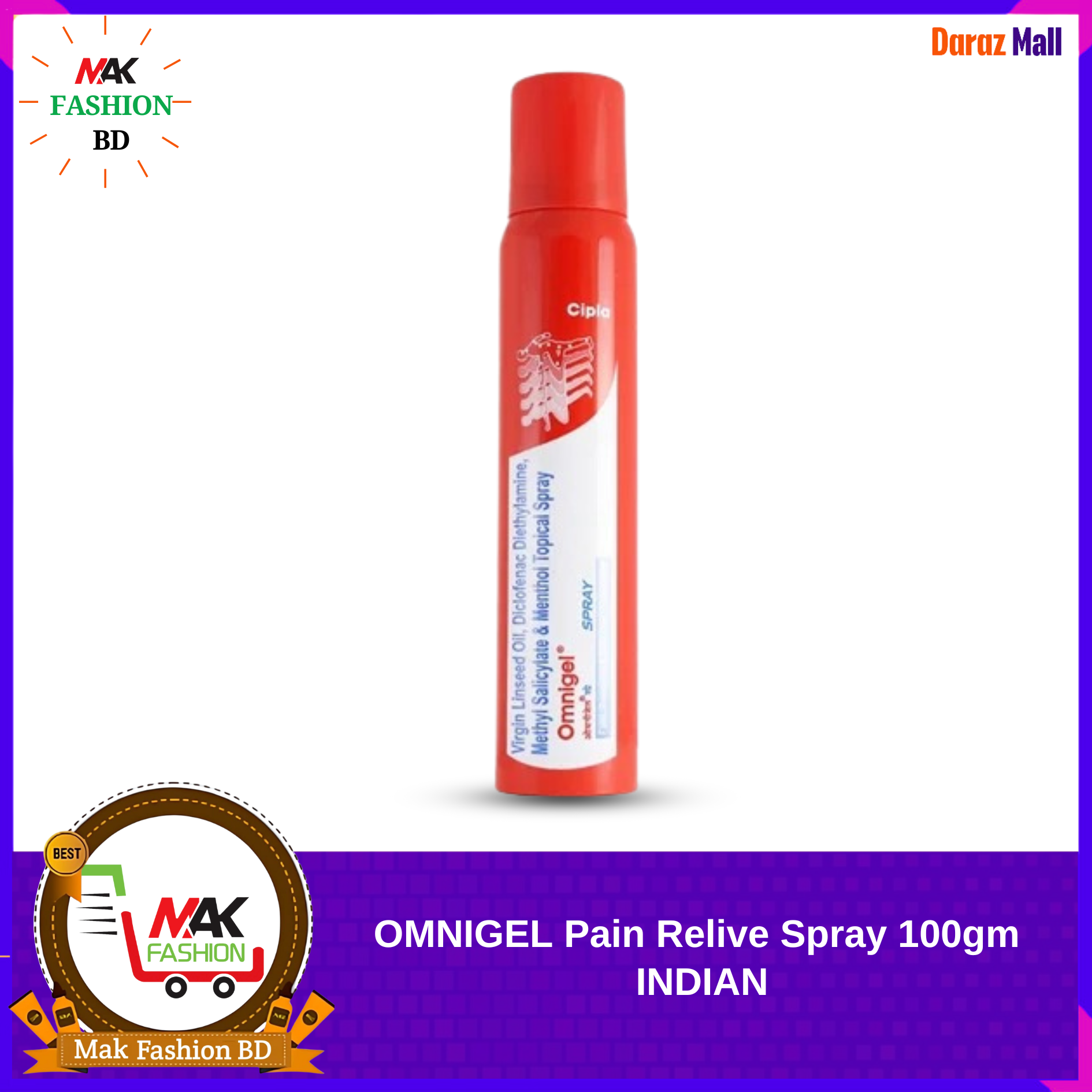 OMNIGEL Pain Relive Spray 100gm INDIAN