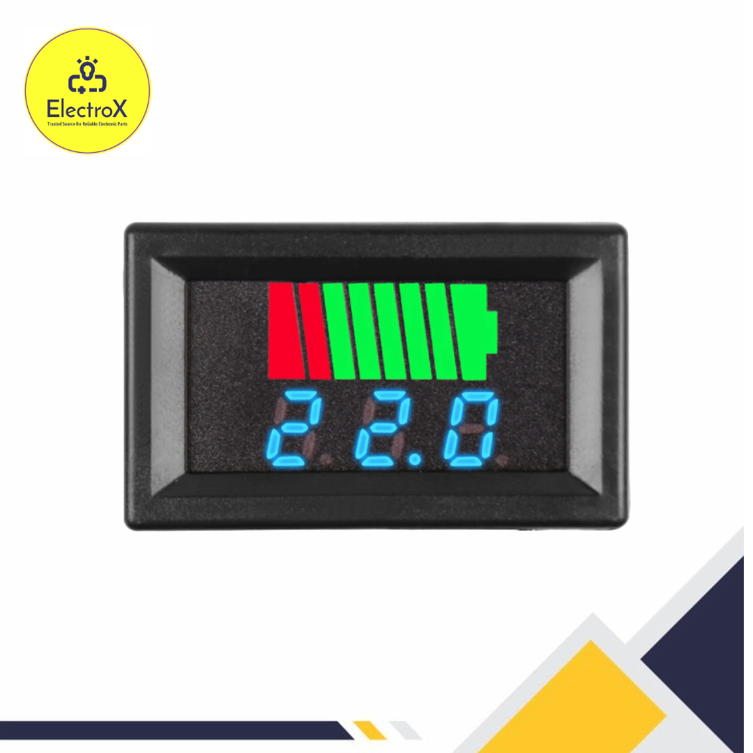 12V Battery Capacity & Charging Level Indicator With Voltmeter Module. 