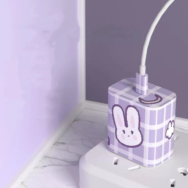 Upaitou Charger Sticker 20W 18W 5W for iPhone 13 12 11 Pro Max 13 12 Mini Xs Max X XR 7 8 6 6s Plus SE 2020 Charging Head Cartoon Sticker Data Line Charger Line Protective Cover. 