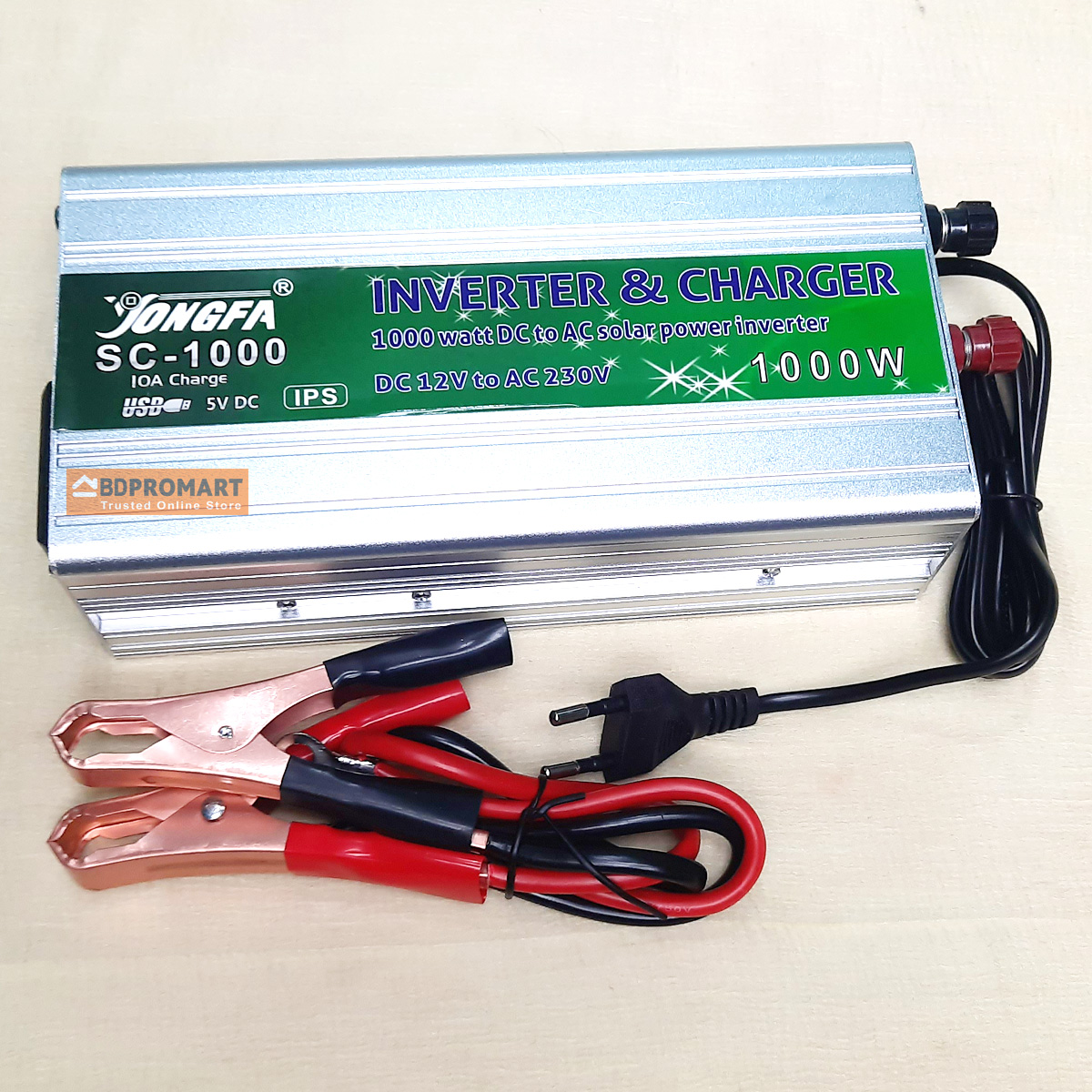 1000W IPS Machine & Battery Charger - All-in-One 1000 Watt DC 12V to AC 220V Inverter and 10A Battery Charger - Convenient Power Solution. 