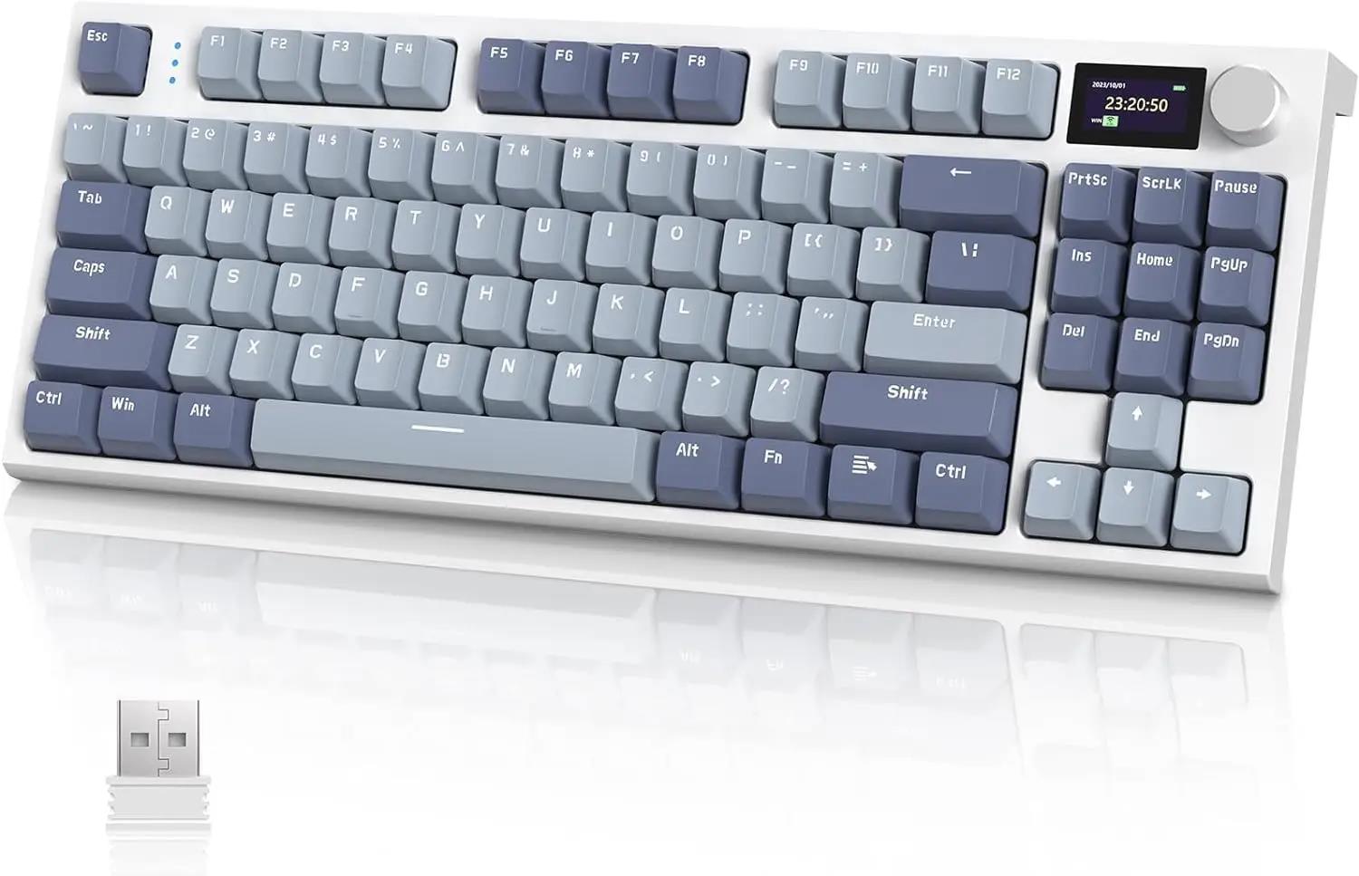 ATTACK SHARK K86 Linear Switch Wireless Triple Mode Mechanical Keyboard Knob Smart Screen Full Key Hot Swap Gaming Keyboard