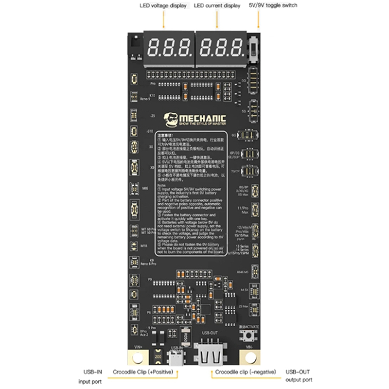 MECHANIC F918 Battery Activation Detection Board Battery Fast Charge for 5G-15 Pro Max Android One-Click Activation. 