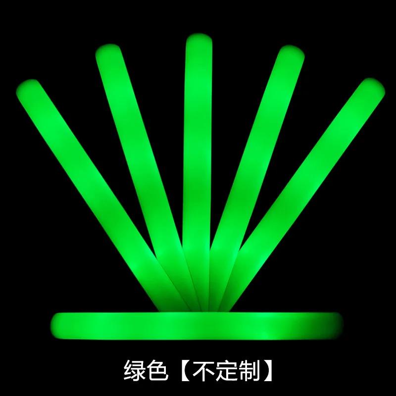 20Pcs Sponge Luminous Stick Night Light Ying Light Silver Light Colorful Fluorescent Stick Straight Flash Stick Support Stick