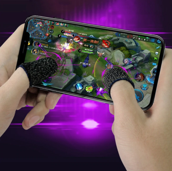 PUBG Mobile Gaming 1 Pair Breathable Mobile Finger Sleeve Press Trigger Game Controller Sweatproof Gloves. 