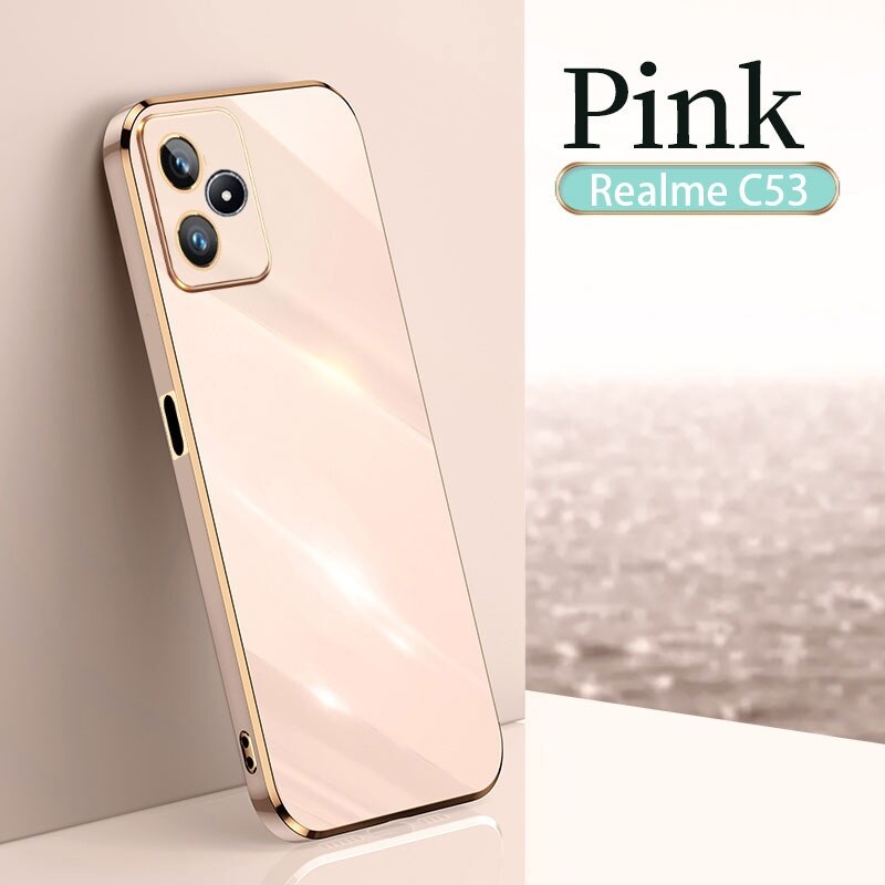 lthmy for Realme C51 Casing Silicone TPU Soft Case Protective Electroplating Shockproof Back Cover. 