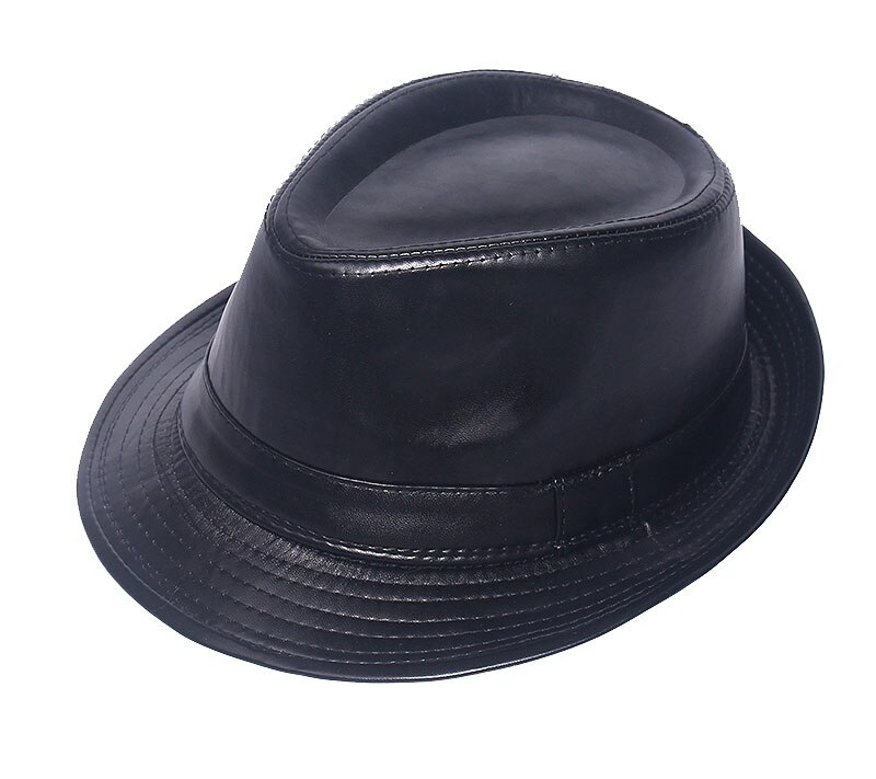 PU Leather Fedora Vintage Jazz Cap 