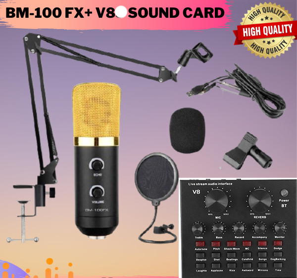 Bm Fx Usb Powered Condenser Microphone V Sound Card With Noise