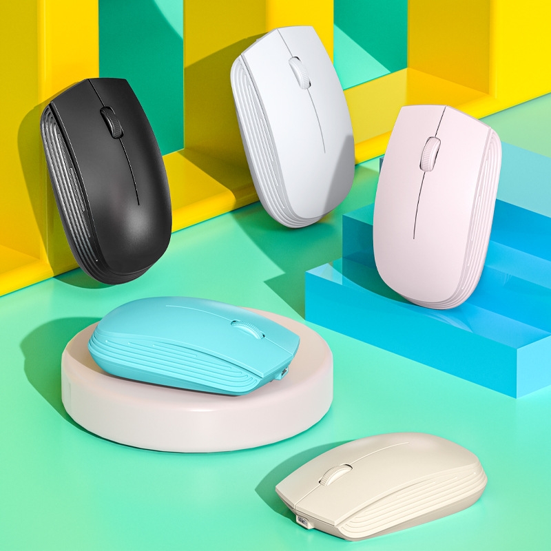 811 3 Keys Laptop Mini Wireless Mouse Portable Optical Mouse, Spec: Charging Version (Beige). 