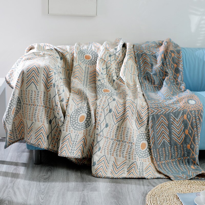 Bohemia Sofa Cover Throw Blanket All Season Geometry Dust Towel Blankets for Office Car Winter Bedspread. 